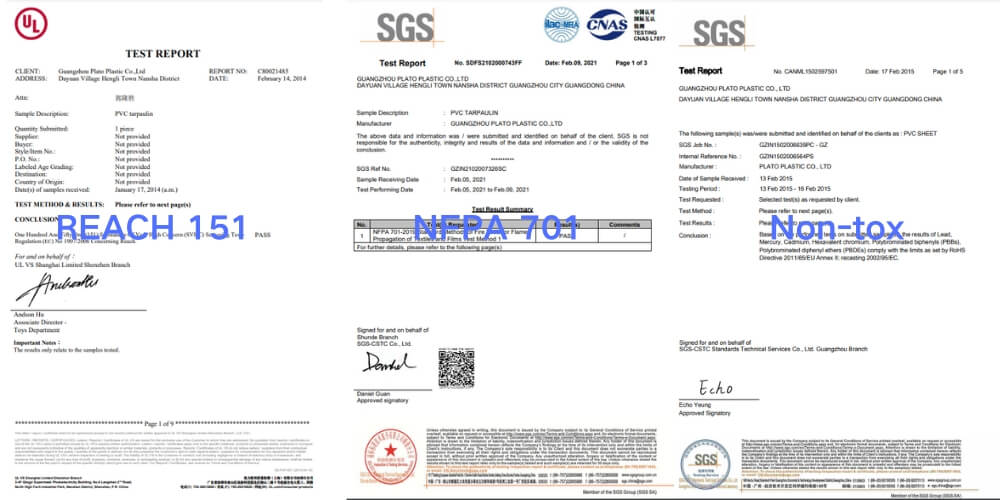 SunPark_Certifications_REACH, NFPA 701, Non-tox